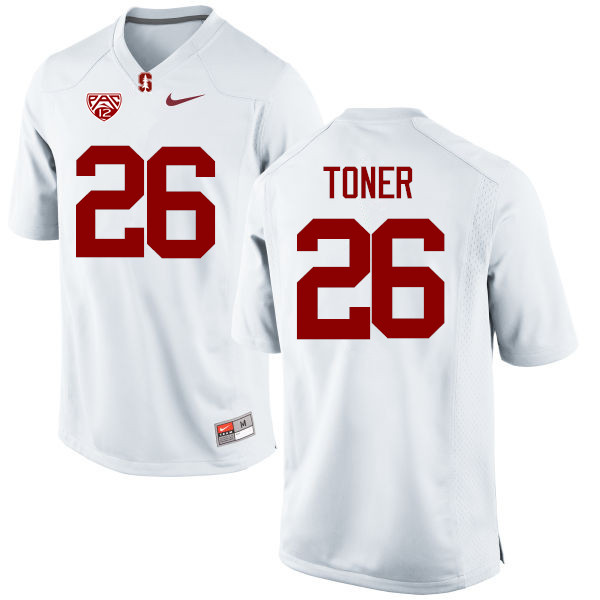 Men Stanford Cardinal #26 Jet Toner College Football Jerseys Sale-White